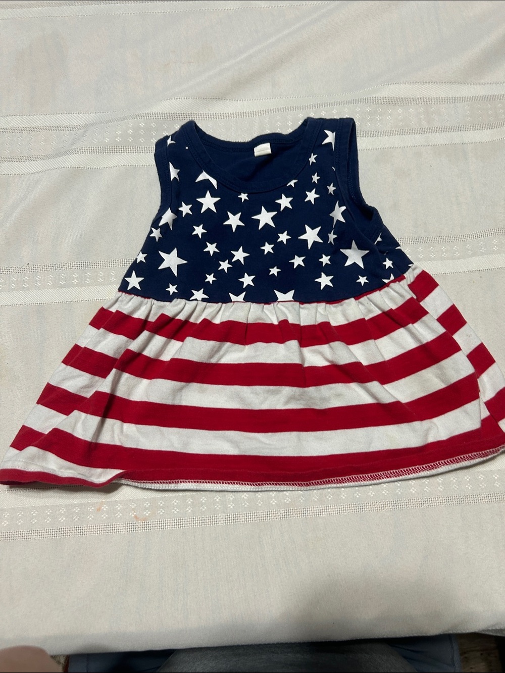 Girls' Sleeveless Star & Stripe Tank Dress - Navy, Red & White